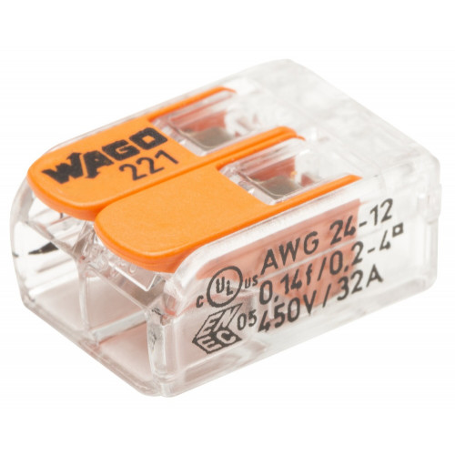 Lot de 10 bornes WAGO levier 2 fils 4mm² - WAGO