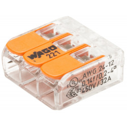 Lot de 10 bornes WAGO levier 3 fils 4mm² de marque WAGO, référence: B9134600