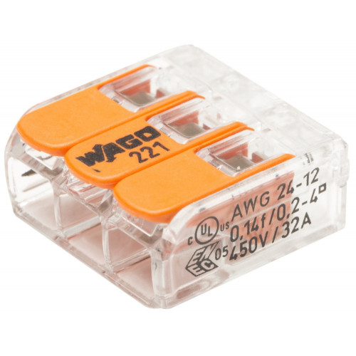 Lot de 10 bornes WAGO levier 3 fils 4mm² - WAGO