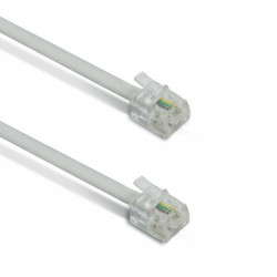 Câble téléphonique RJ11 mâle/mâle 2 mètres de marque Metronic, référence: B9136200