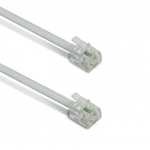 Câble téléphonique RJ11 mâle/mâle 5 mètres - Metronic