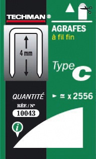 Techman 5000 agrafes type C 8 mm - vue 2