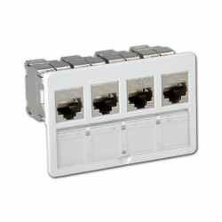Bloc de 4 connecteurs modulaires RJ45 cat.6 OHMTEC - Sans marque