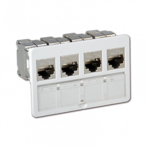 Bloc de 4 connecteurs modulaires RJ45 cat.6 OHMTEC - Sans marque