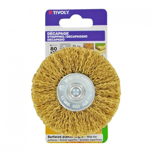Brosse circulaire perceuse pour metal TIVOLY, Diam.80 mm - TIVOLY