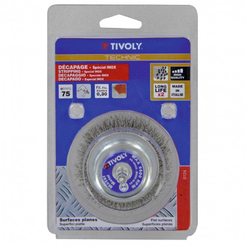 Brosse coupe technic pour inox TIVOLY Xt202520124, Diam.75 mm - TIVOLY