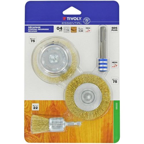 Brosses mixte perceuse pour bois TIVOLY, Diam.22/75 mm - TIVOLY