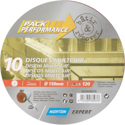 Lot De 10 Disques Abrasifs Norton, 150 Mm, Grains 120 de marque NORTON, référence: B9153500