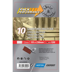 Lot de 10 patins abrasifs NORTON, 115x230 mm, grains 120 - NORTON
