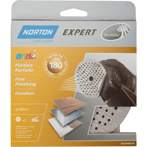 Lot De 5 Disques Abrasifs Norton, 150 Mm, Grains 180 - NORTON