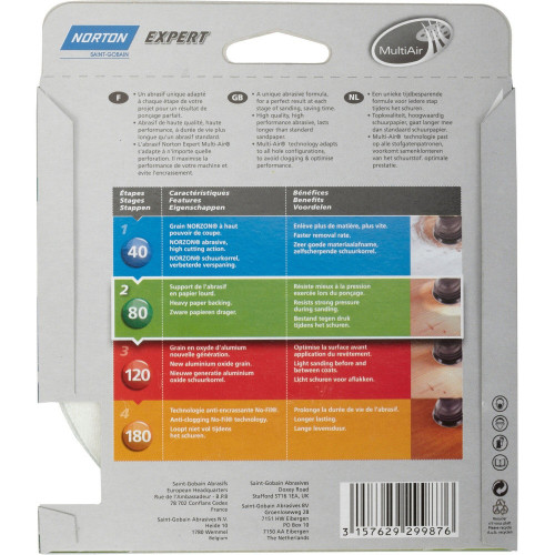 Lot De 5 Disques Abrasifs Norton, 150 Mm, Grains 80 - NORTON
