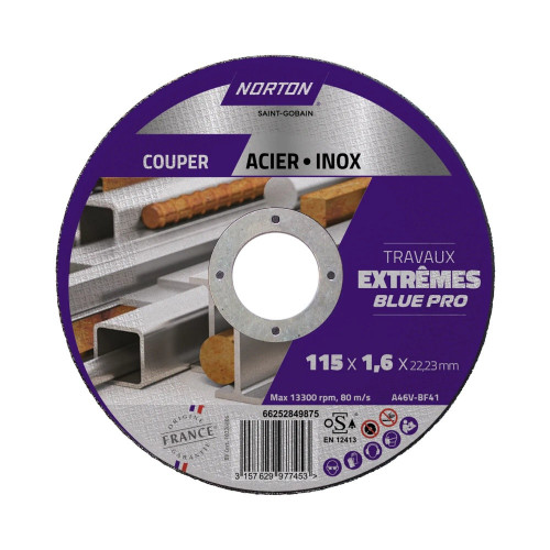 Disque acier/inox NORTON extreme 115x1,6 - NORTON