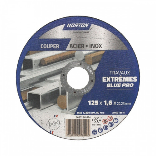 Disque acier/inox NORTON extreme 125x1,6 - NORTON