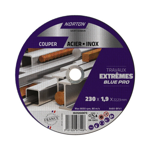 Disque acier/inox NORTON extreme 230x1,9 - NORTON