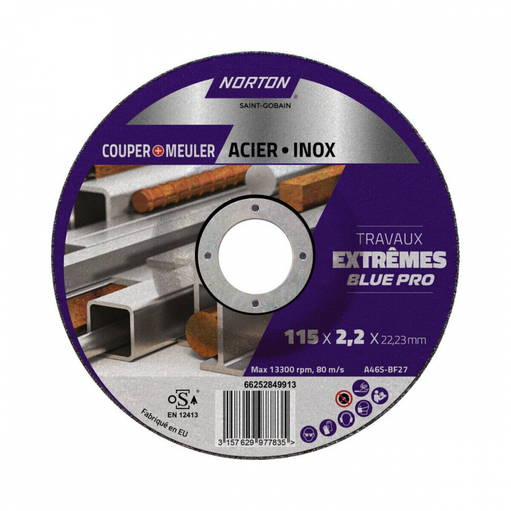 Disque tronc acierinox NORTON e 115x2 2