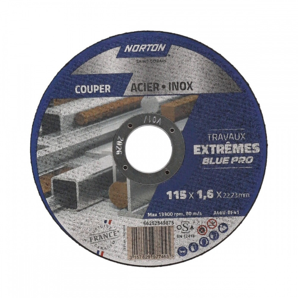 Lot de 4+1 disques 115x1 6 acierinox extreme