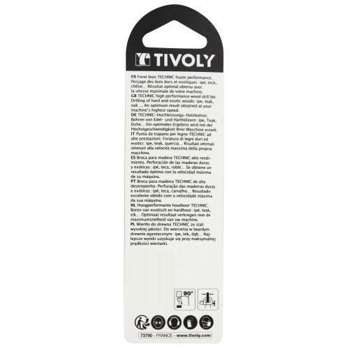 Foret hélicoïdaux pour bois TIVOLY, diam. 3 x 6.1 cm - TIVOLY