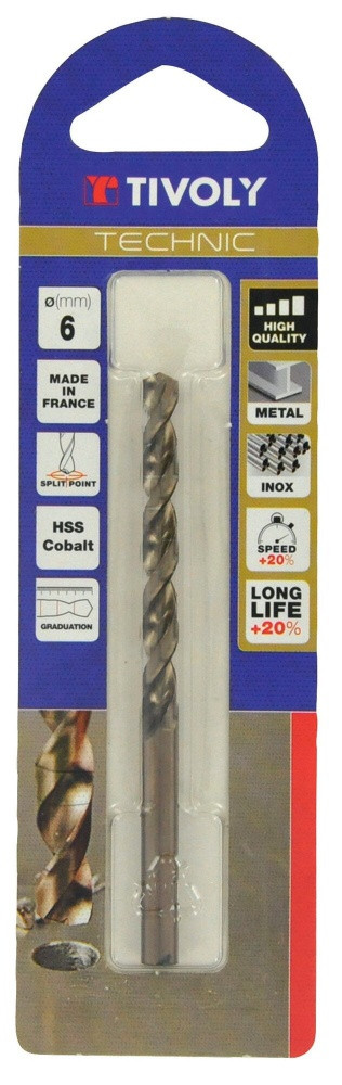 Foret à métaux TIVOLY Technic D: 2.5 mm Acier rapide Haute performance