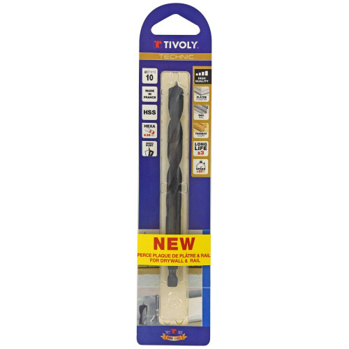 Foret spécial plaque de plâtre, TIVOLY, diam.10 mm, L.125 mm - TIVOLY
