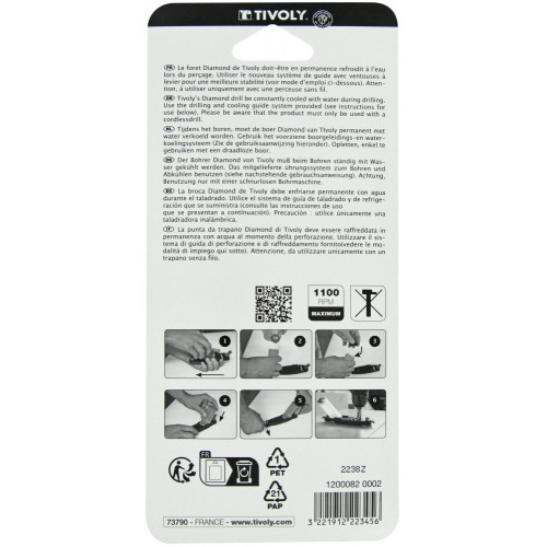 Lot de 4 forets céramique, TIVOLY, diam. 5-6-8-10 mm - TIVOLY