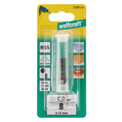 Fraise à encastrer HSS 3 tranchants WOLFCRAFT 2580, diamètre 12 mm de marque WOLFCRAFT, référence: B9162800
