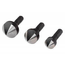Lot de 3 fraises à encastrer HSS 6 pans WOLFCRAFT, diamètre 8-12-16 mm - WOLFCRAFT
