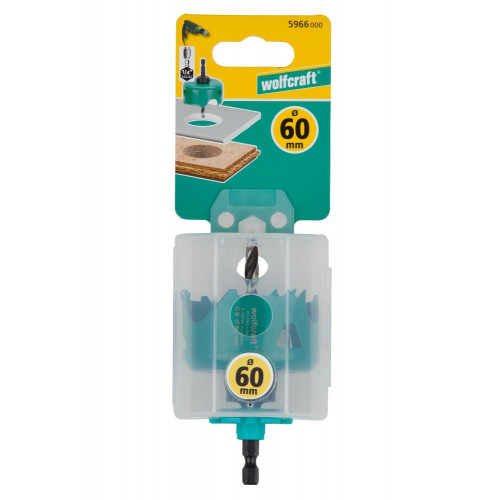 Scie cloche CT maçonnerie/pierre/bois/plastique wolfcraft diamètre 60 mm - WOLFCRAFT