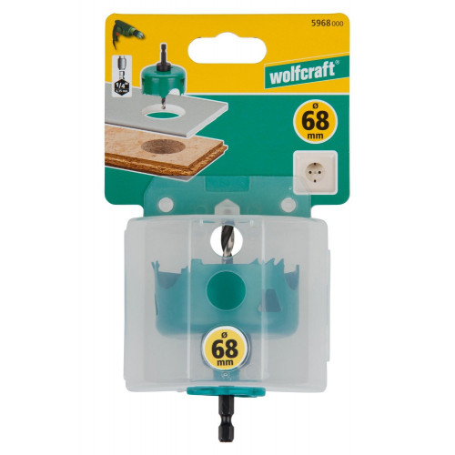 Scie cloche CT maçonnerie/pierre/bois/plastique wolfcraft diamètre 68 mm - WOLFCRAFT