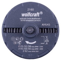 Scie cloche multi-lames bois/plastique/plâtre Wolfcraft diamètre 25,32,38,45,50,56,62 mm - WOLFCRAFT