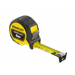 Metre ruban acier et caoutchouc Control-Lock STANLEY 5 m de marque STANLEY, référence: B9168700