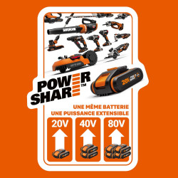 Batterie WORX, 20 V, 4 Ah Wa3604 lithium-ion - Worx