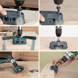 1 guide de perçage mobile + porte-embouts bois WOLFCRAFT - WOLFCRAFT