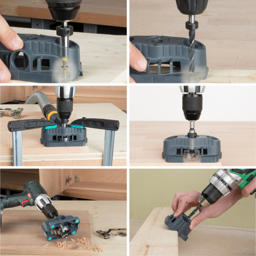 1 guide de perçage mobile + porte-embouts bois WOLFCRAFT - WOLFCRAFT