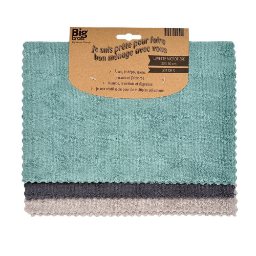 Lot de 3 microfibres multiusage polyester BIG BROSS - BIG BROSS