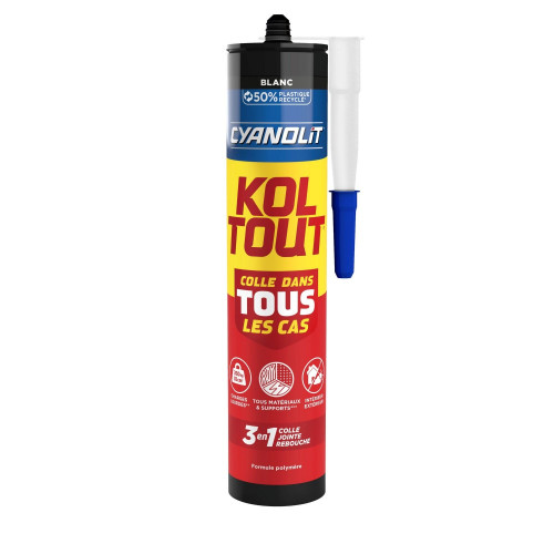 Colle blanche, koltout CYANOLIT, cartouche 290 ml - CYANOLIT