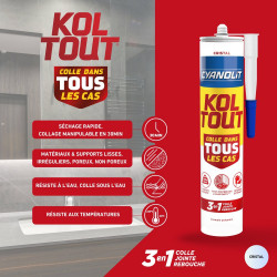 Colle transparente, koltout CYANOLIT, cartouche 290 ml - CYANOLIT