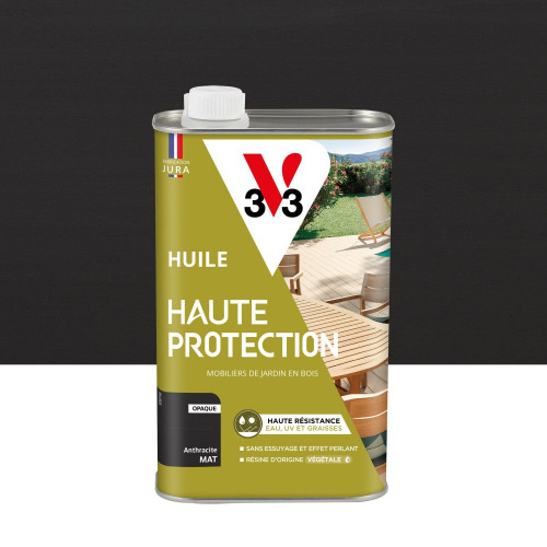 Huile pour bois extérieur V33 haute protection anthracite mat 1 l - V33