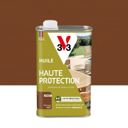 Huile pour bois extérieur V33 Haute protection teck brun mat 1 l de marque V33, référence: B9182700