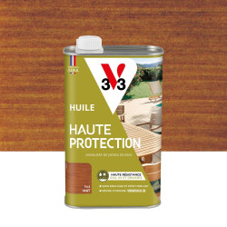 Huile pour bois extérieur V33 Haute protection teck mat 1 l de marque V33, référence: B9182800