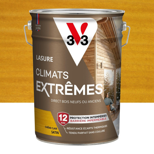 Lasure V33 Climats extrêmes 12 ans chêne clair satiné 5 l - V33