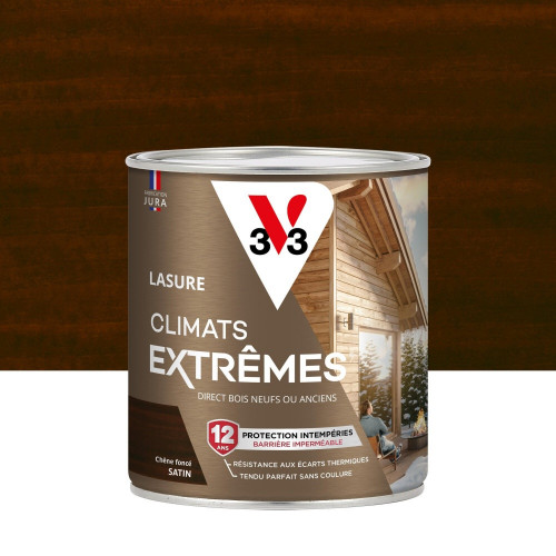 Lasure V33 Climats extrêmes 12 ans chêne foncé satiné 0.75 l - V33