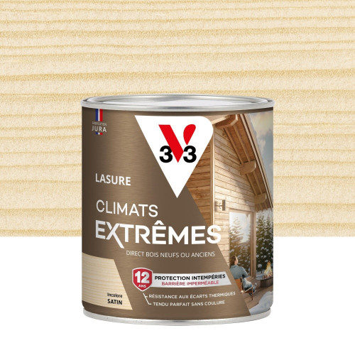 Lasure V33 Climats extrêmes 12 ans incolore satiné 0.75 l - V33
