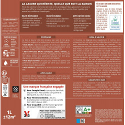 Lasure V33 Haute protection 8 ans noir charbon satiné 0.75 l - V33