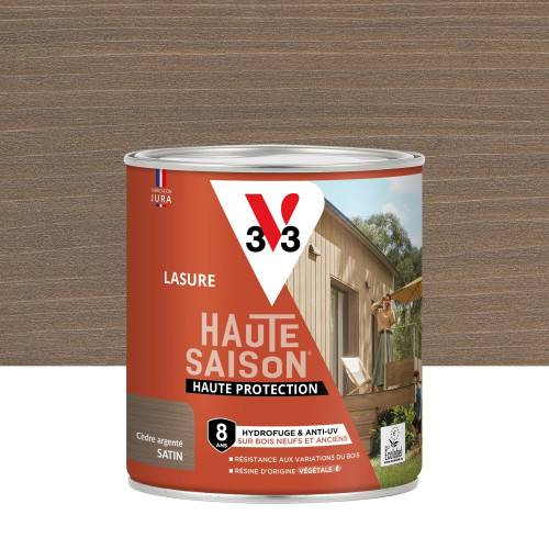 Lasure V33 Haute saison 8 ans cèdre argenté satiné 0.75 l - V33