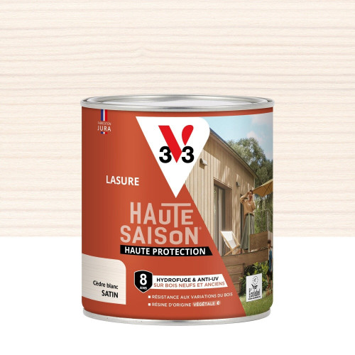 Lasure V33 Haute saison 8 ans cèdre blanc satiné 0.75 l - V33