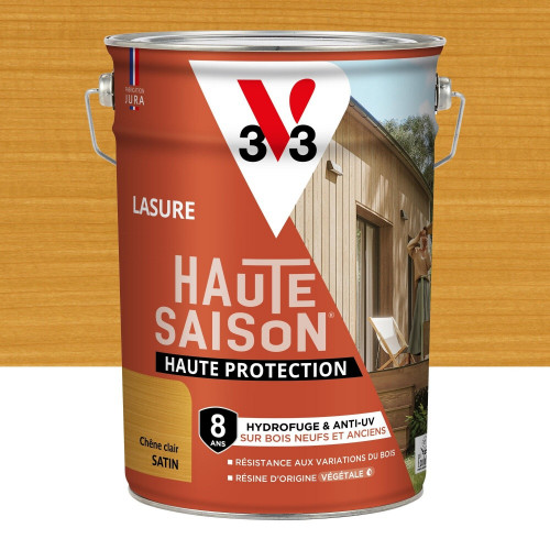 Lasure V33 Haute saison 8 ans chêne clair satiné 5 l - V33
