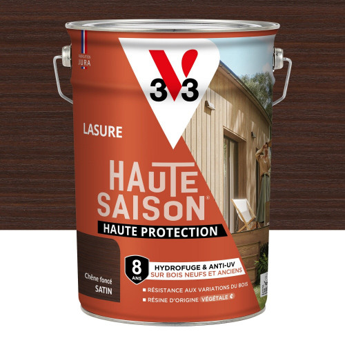 Lasure V33 Haute saison 8 ans chêne foncé satiné 5 l - V33