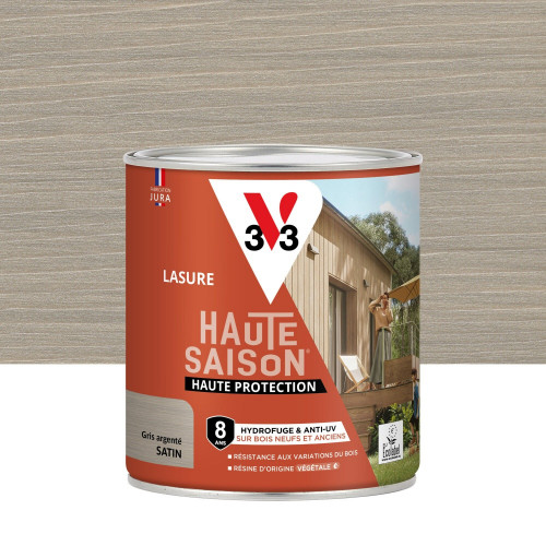 Lasure V33 Haute saison 8 ans gris argent satiné 0.75 l - V33