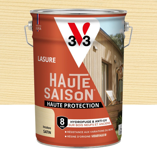 Lasure V33 Haute saison 8 ans incolore satiné 5 l - V33