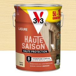 Lasure V33 Haute saison 8 ans incolore satiné 5L+20% gratuit - V33